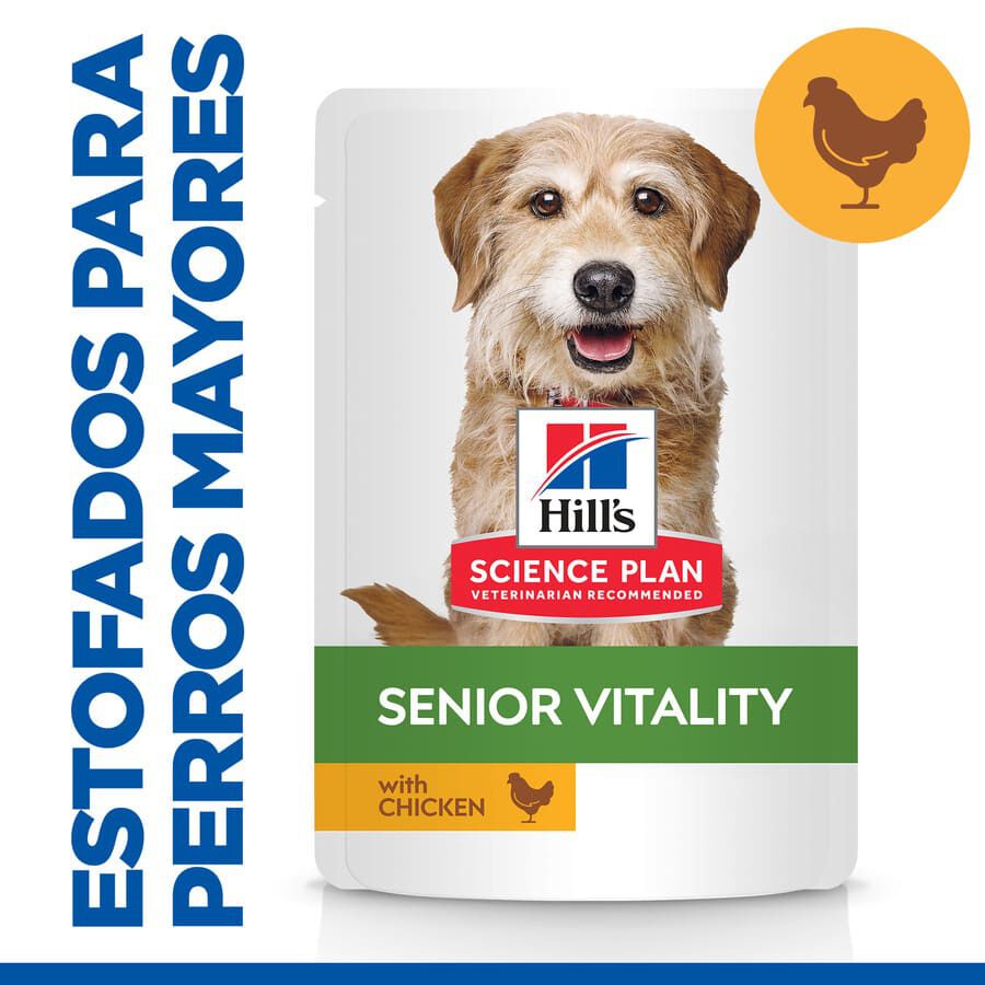 12 sobres x 80 g Hill's Science Plan Senior vitatily adult 7+ small & adult estofado de pollo sobre para perros &iexcl;Pack ahorro!, , large Imagen numero 1
